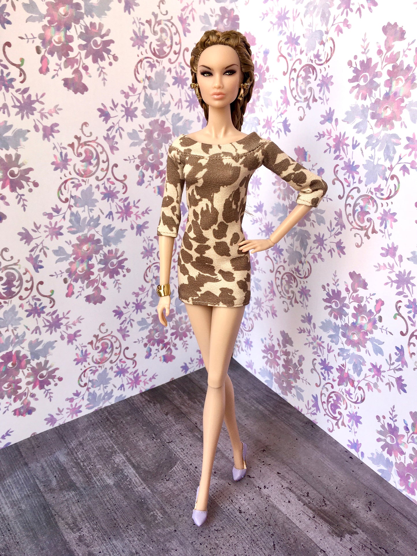 Animal Mini Off Shoulder Dress for NuFace Integrity Toys Doll 12.5" - www.bouutique.com