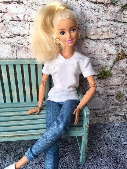 Base Thin V-neck T-shirt for Doll 1/6-scale, 11.5 Inch, many colors - www.bouutique.com