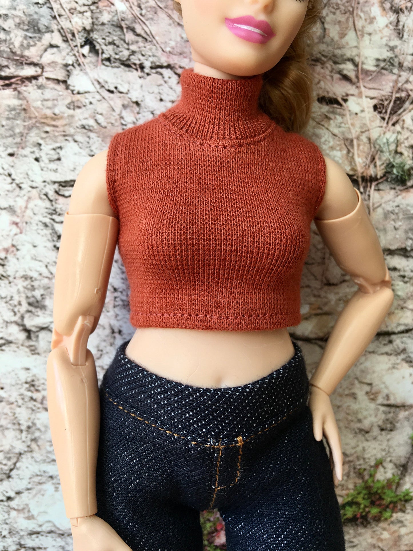 Chic Turtleneck Crop Top for Curvy Doll 1/6-scale, 11.5 Inch - Bouutique.com