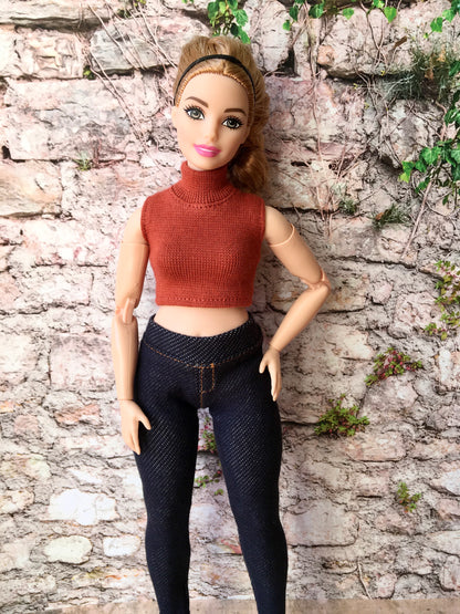 Chic Turtleneck Crop Top for Curvy Doll 1/6-scale, 11.5 Inch - Bouutique.com