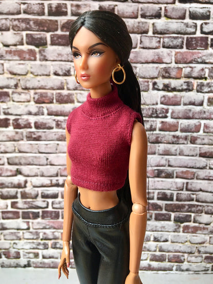 Chic Turtleneck Crop Top for NuFace Integrity Toys Doll 12.5", many colors - Bouutique.com