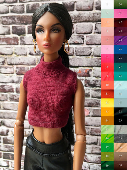 Chic Turtleneck Crop Top for NuFace Integrity Toys Doll 12.5", many colors - Bouutique.com