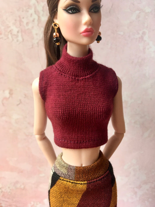 Chic Turtleneck Crop Top for Poppy Parker Doll, many colors - Bouutique.com