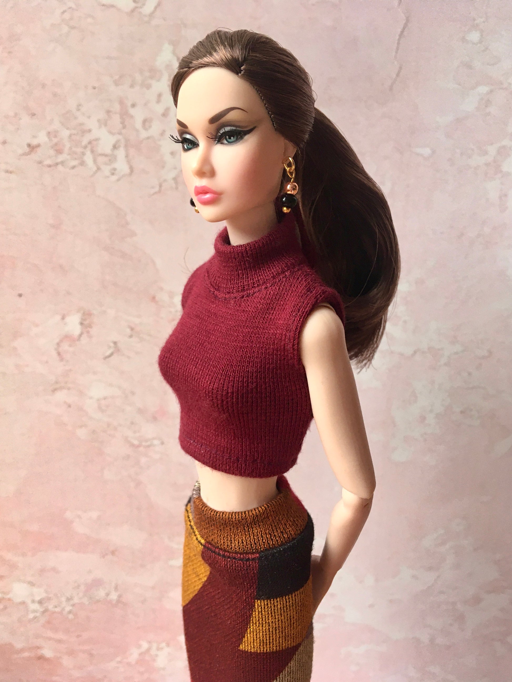 Chic Turtleneck Crop Top for Poppy Parker Doll, many colors - Bouutique.com