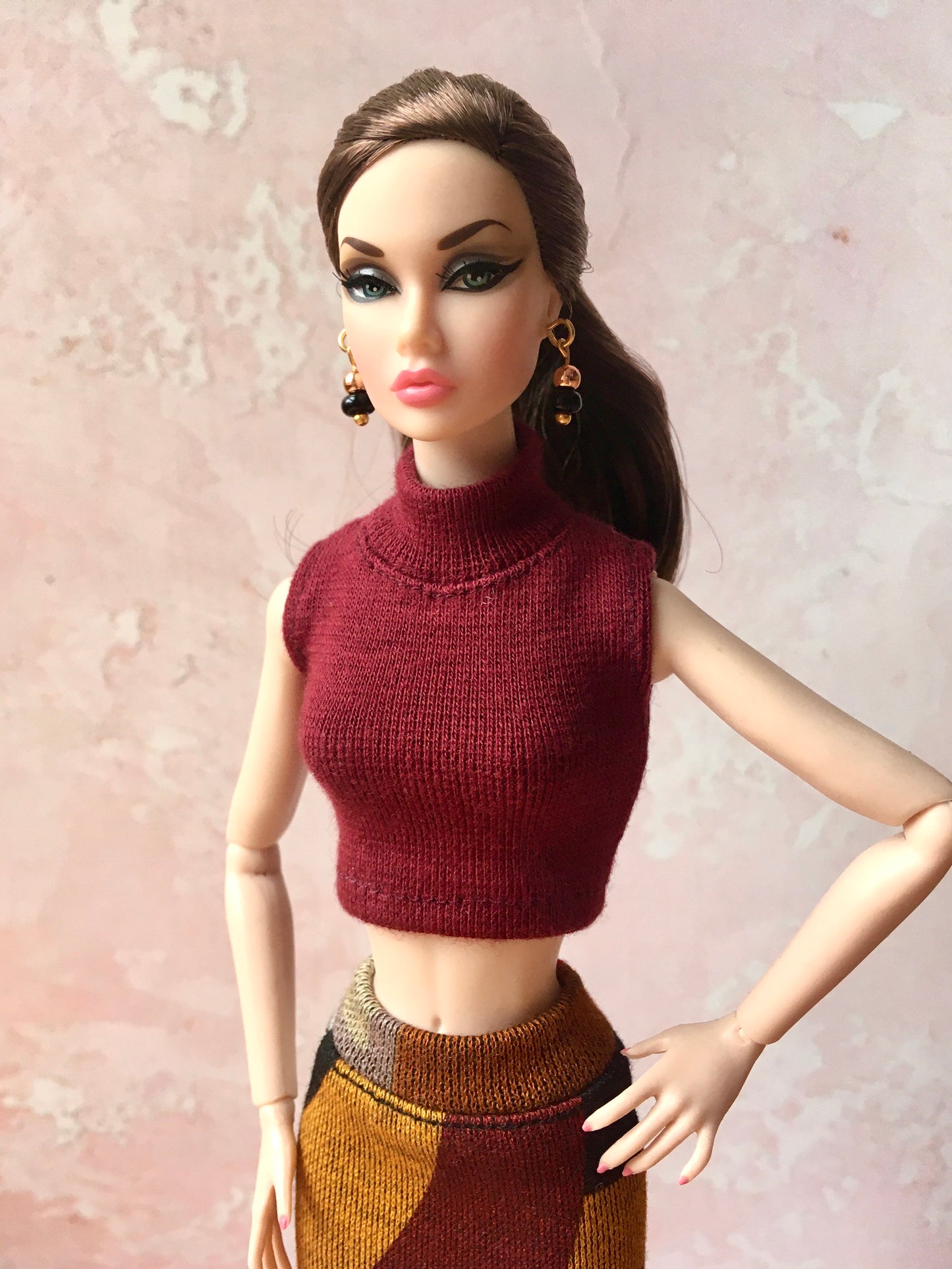 Chic Turtleneck Crop Top for Poppy Parker Doll, many colors - Bouutique.com