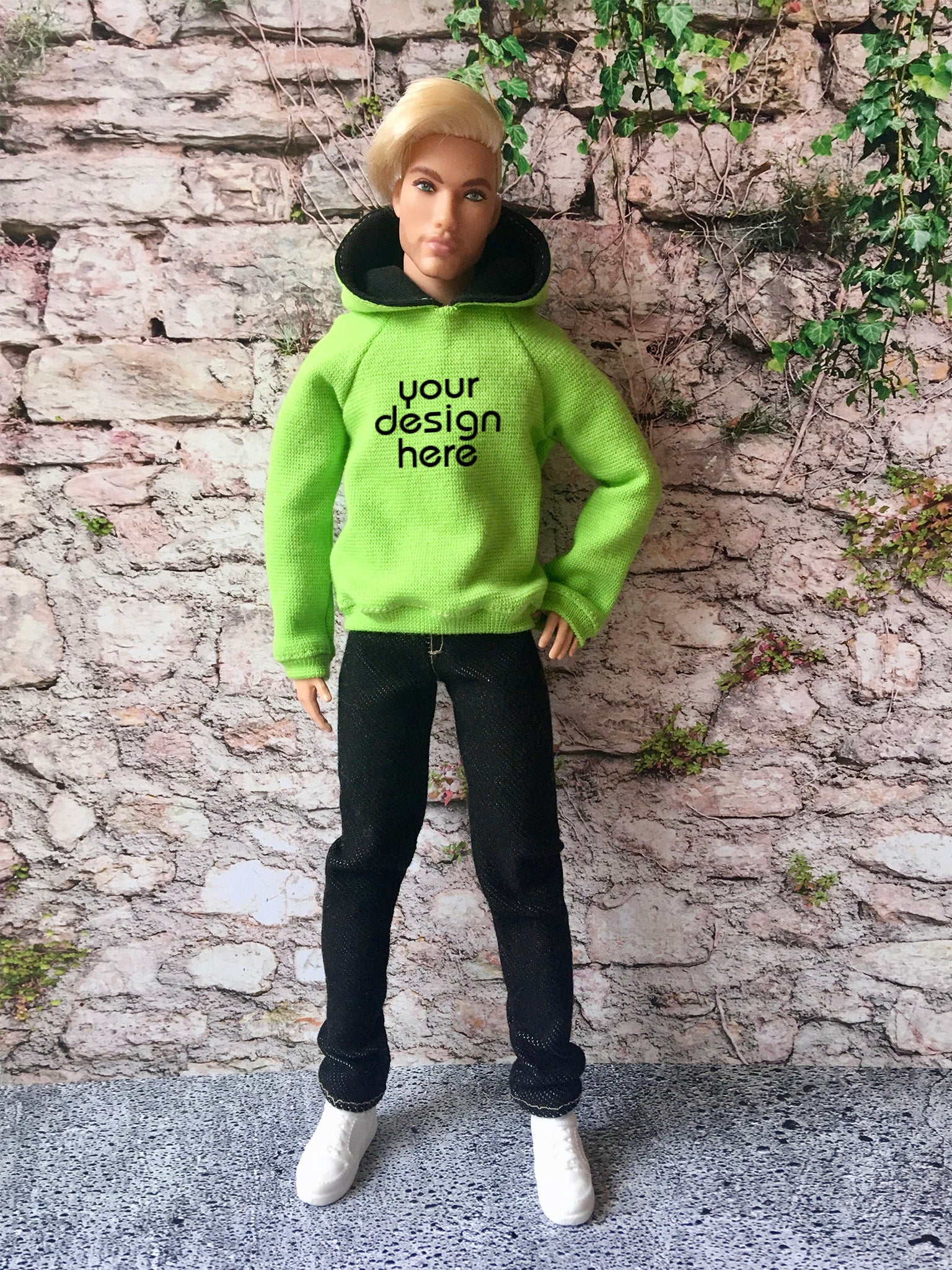 Solid Custom Print Hoodie for Ken Doll - www.bouutique.com