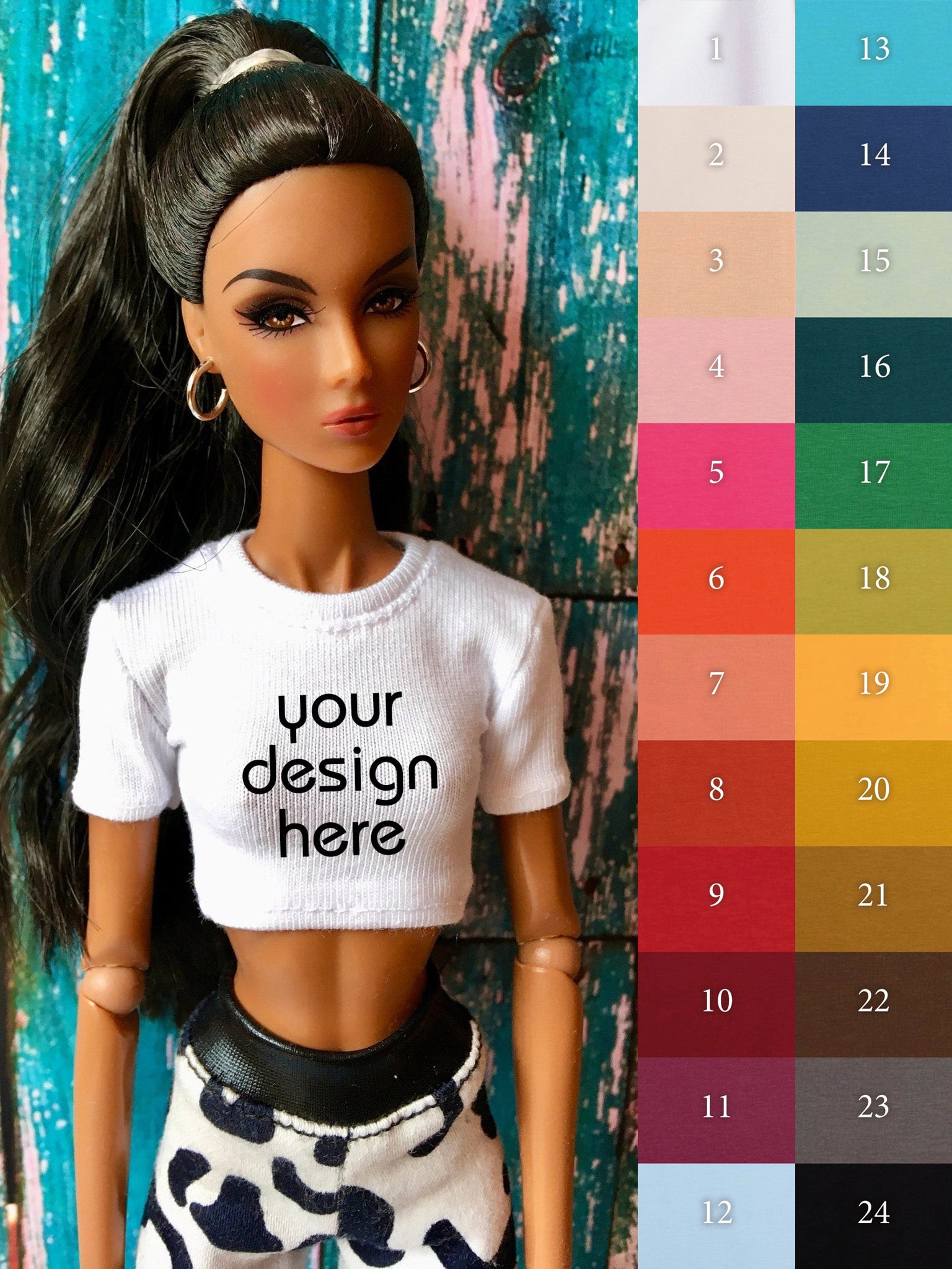 Staple Custom Print Crop T-shirt for NuFace Integrity Toys Doll 12.5" - Bouutique.com