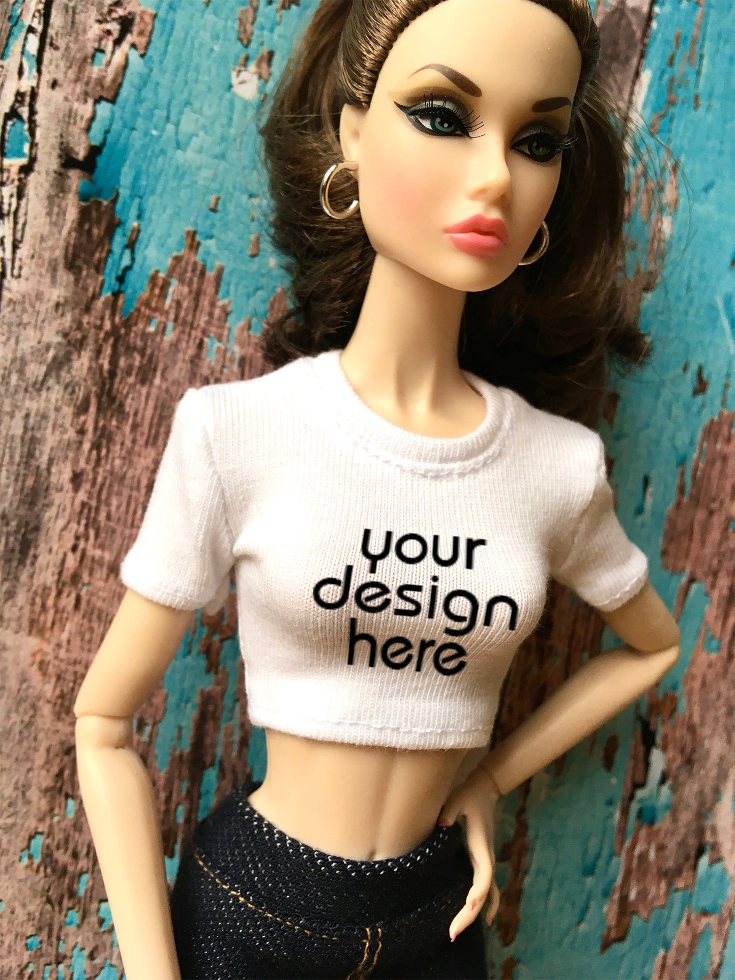 Staple Custom Print Crop T-shirt for Poppy Parker Doll - www.bouutique.com