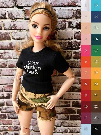 Staple Custom Print T-Shirt for Curvy Doll 1/6-Scale - www.bouutique.com