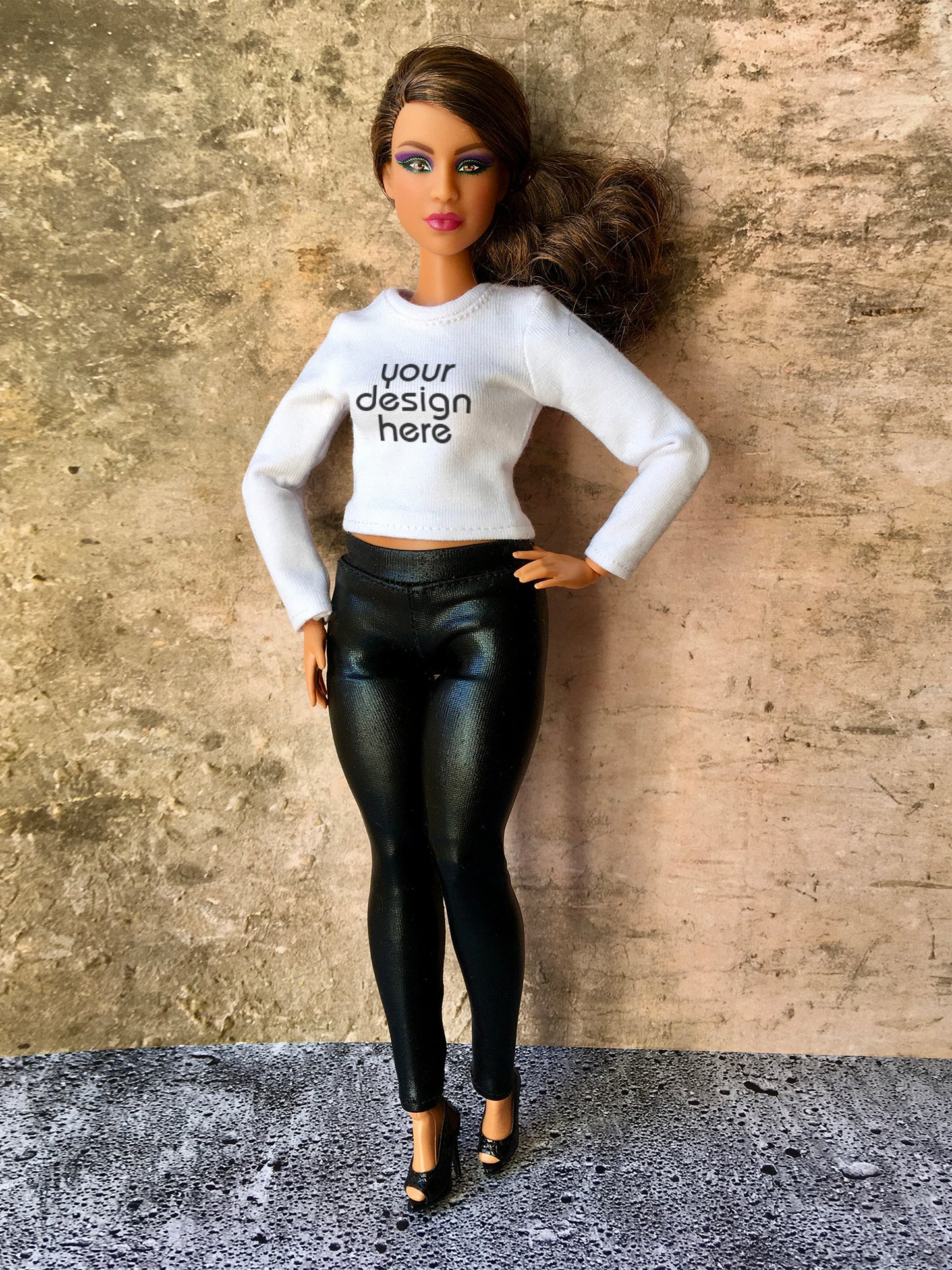 Vital Custom Print Long Sleeve T-shirt for Curvy Doll 1/6-scale - www.bouutique.com