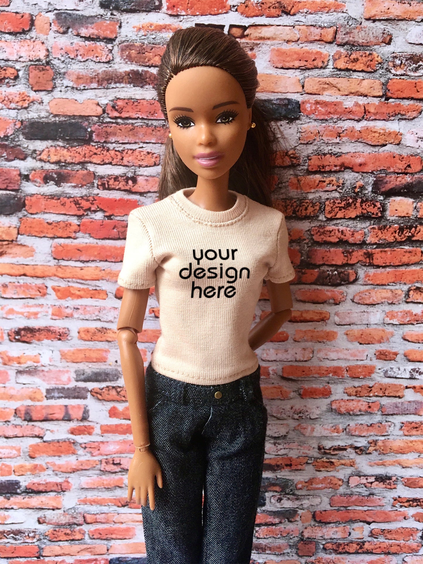 Vital Custom Print Short Sleeve T-shirt for Dolls 1/6-scale, 11.5 Inch - www.bouutique.com