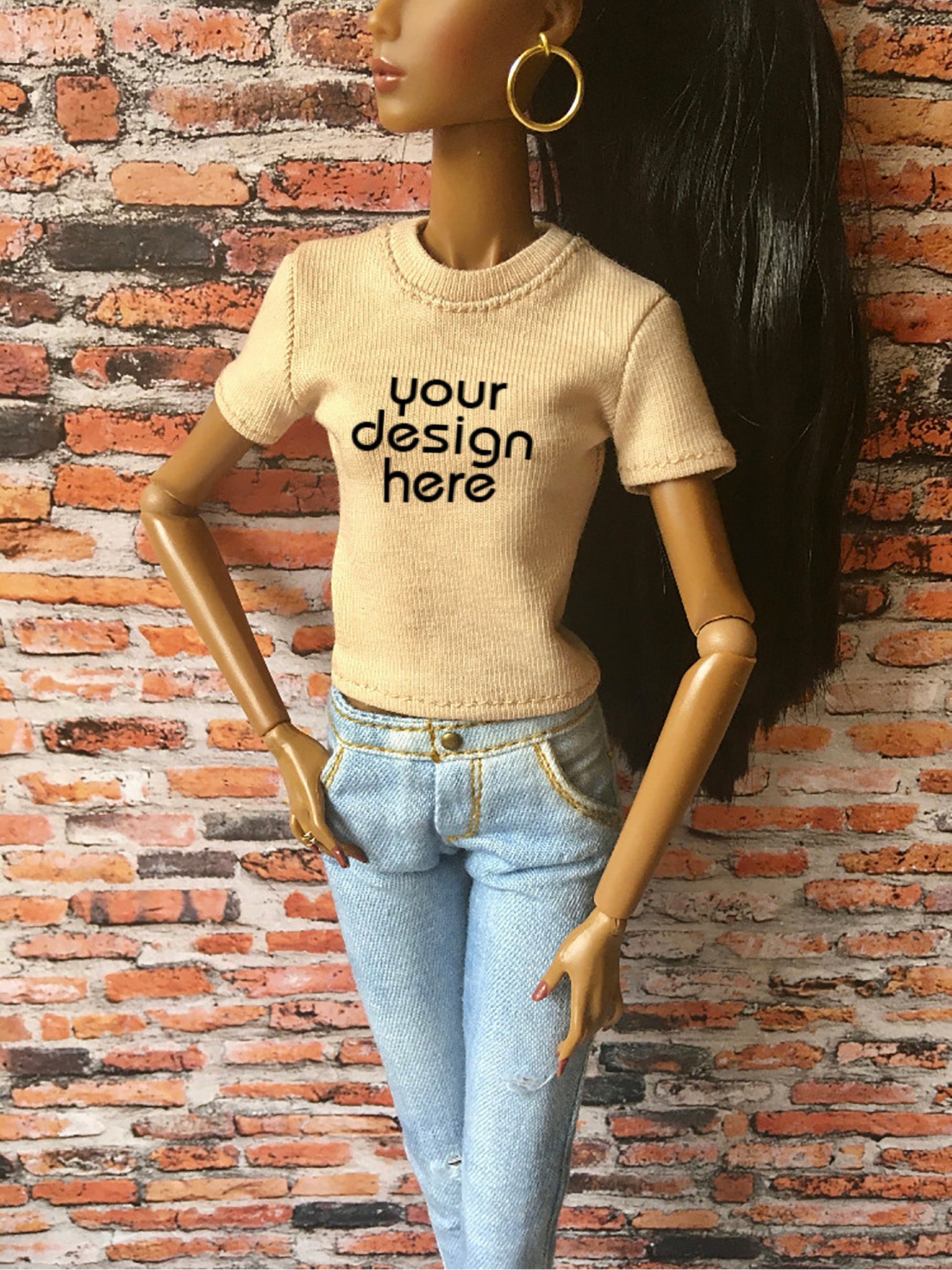 Vital Custom Print Short Sleeve T-shirt for NuFace Integrity Toys Doll 12.5" - www.bouutique.com