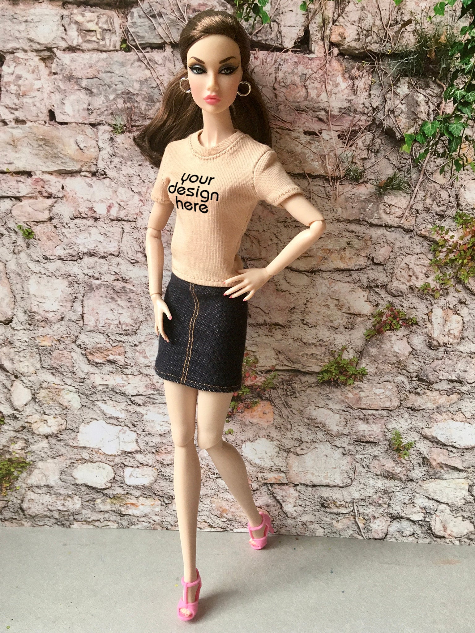 Vital Custom Print Short Sleeve T-shirt for Poppy Parker Doll - www.bouutique.com