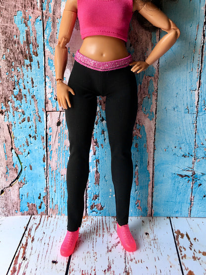 Edge Glitter Waistband Leggings for Curvy Doll 1/6-scale- Bouutique.com