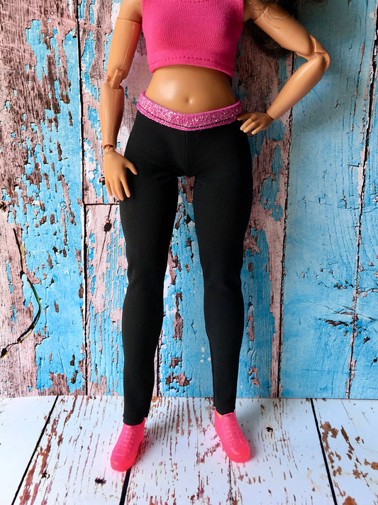 Edge Glitter Waistband Leggings for Curvy Doll 1/6-scale- Bouutique.com