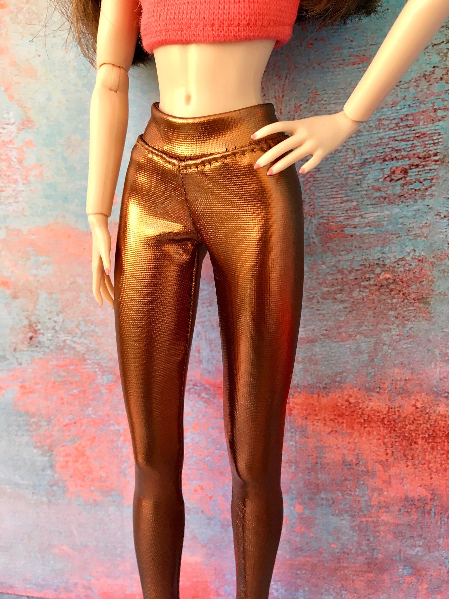 Glimmer Metallic Bronze Leggings for Poppy Parker Doll 12 Inch - www.bouutique.com