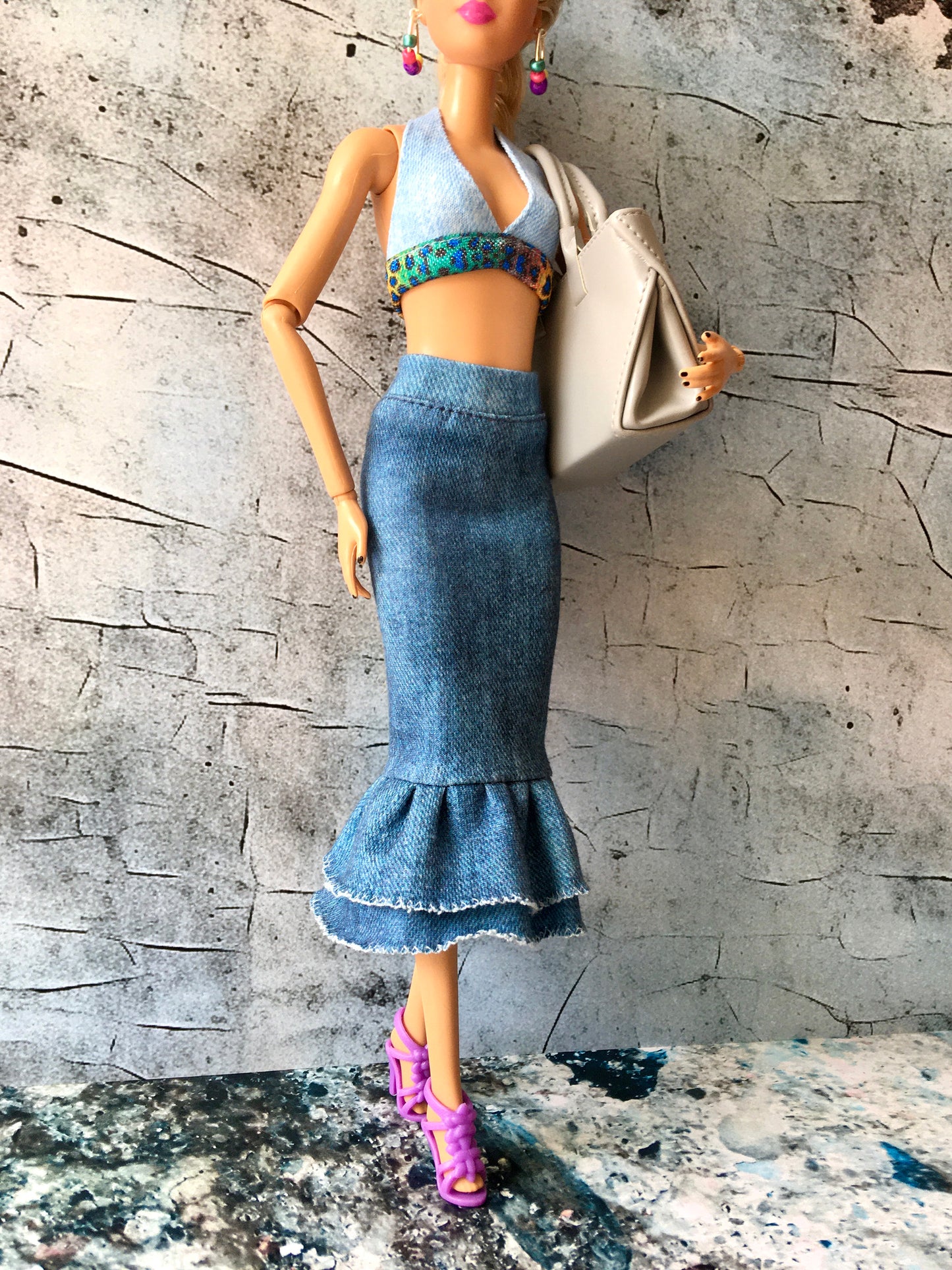 Mermaid Midi Skirt for Dolls 1/6-scale, 11.5 Inch - www.bouutique.com