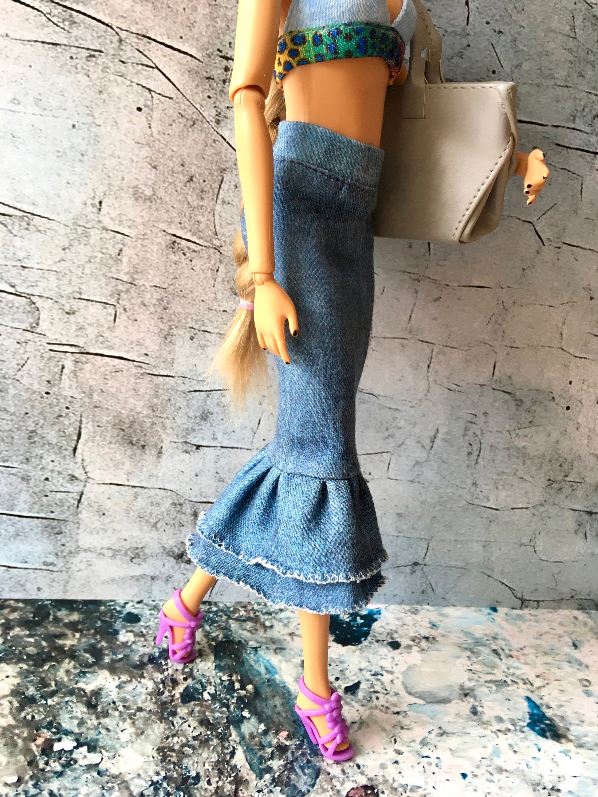 Mermaid Midi Skirt for Dolls 1/6-scale, 11.5 Inch - www.bouutique.com