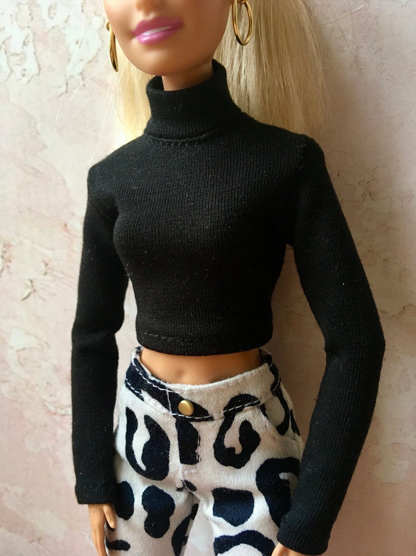 Snug Thin Long Sleeve Turtleneck Crop Top for Doll 1/6-scale, 11.5 Inch, many colors - www.bouutique.com