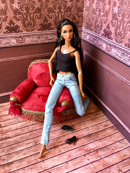 Sole Washed Slim Jeans for Nuface Integrity Toys Doll 12.5 Inch - www.bouutique.com