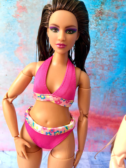 Splash Colorful Bikini for Curvy Doll 1/6-scale - www.bouutique.com