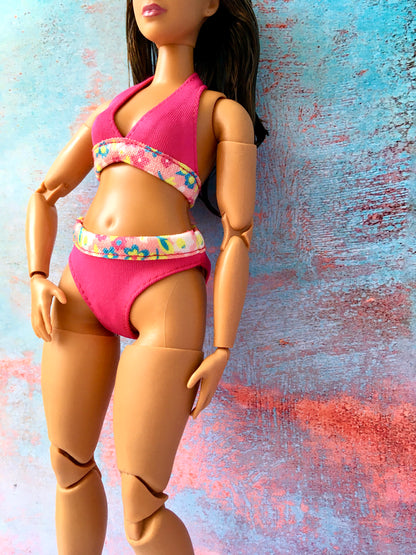 Splash Colorful Bikini for Curvy Doll 1/6-scale - www.bouutique.com