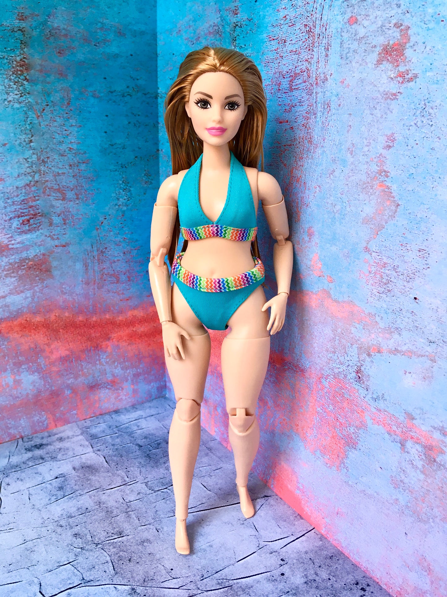 Splash Colorful Bikini for Curvy Doll 1/6-scale - www.bouutique.com