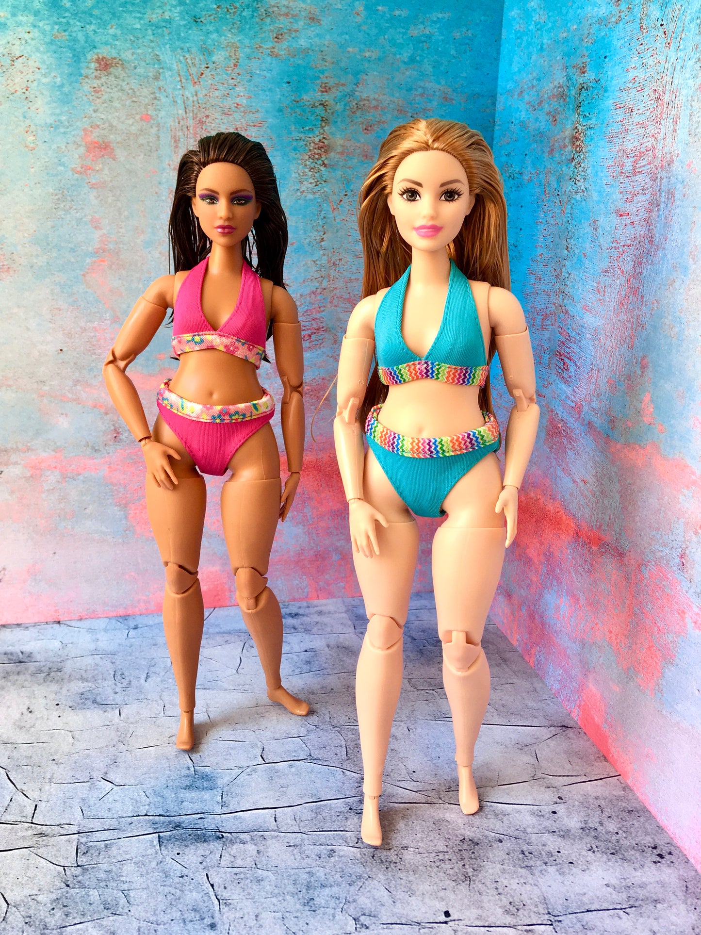 Splash Colorful Bikini for Curvy Doll 1/6-scale - www.bouutique.com