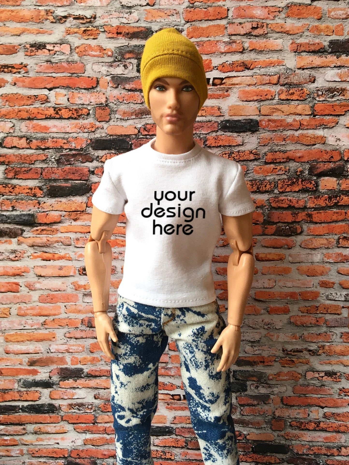 Vital Custom Print Short Sleeve T-shirt for Ken Doll - www.bouutique.com