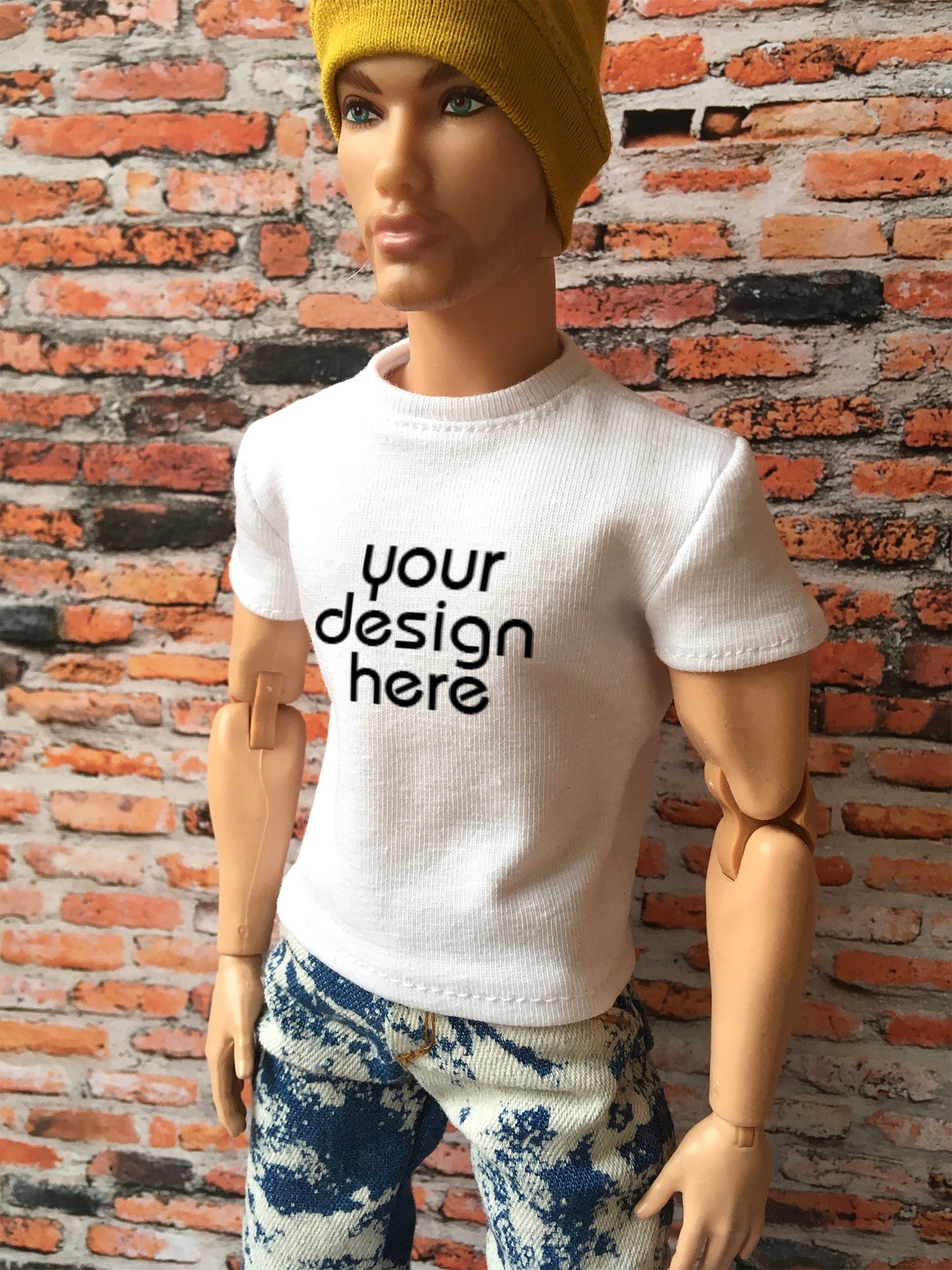 Vital Custom Print Short Sleeve T-shirt for Ken Doll - www.bouutique.com