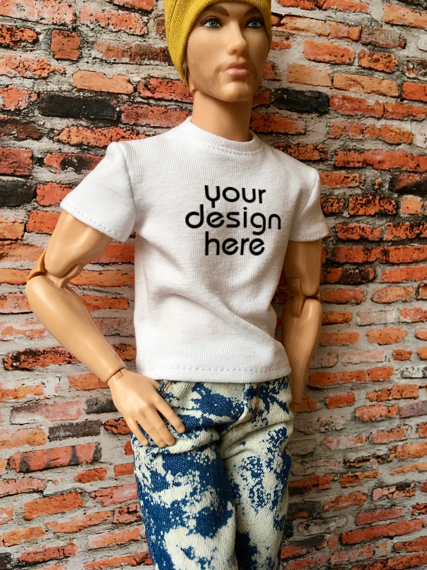 Vital Custom Print Short Sleeve T-shirt for Ken Doll - www.bouutique.com