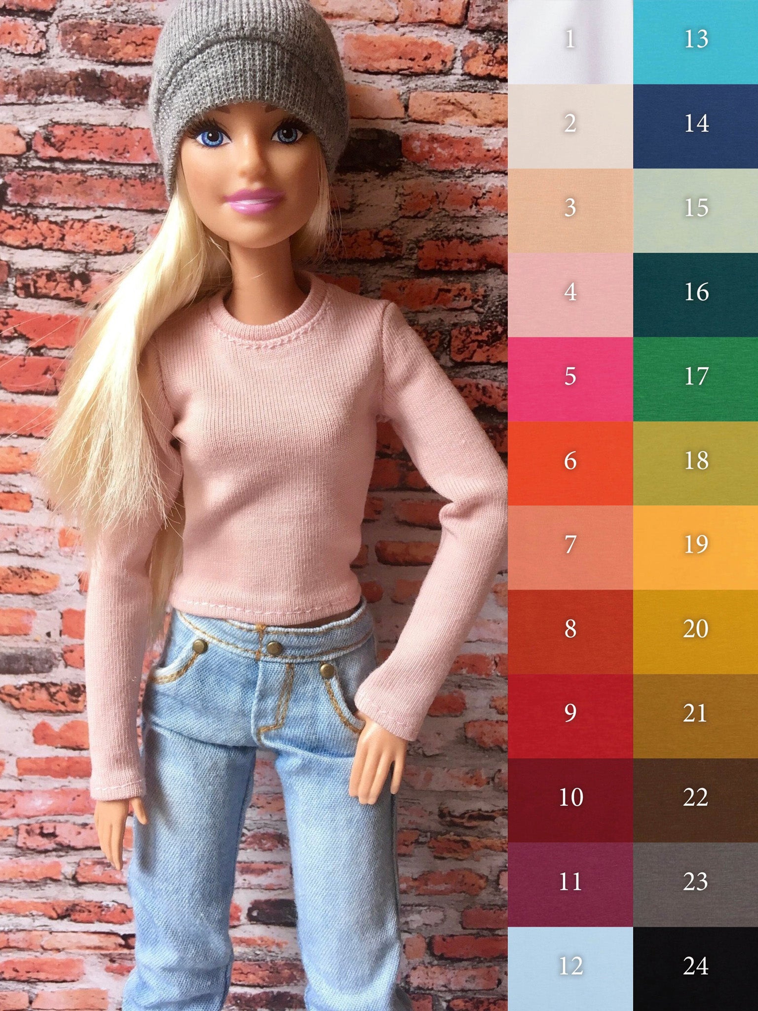 Vital Long Sleeve T-shirt for Doll 1/6-scale, 11.5 Inch, many colors - Bouutique.com