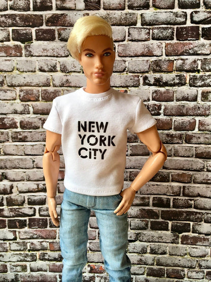 Vital Printed T-shirt "NYC" for Ken Doll, many colors - vvv.bouutique.com