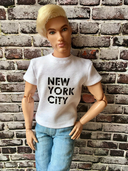 Vital Printed T-shirt "NYC" for Ken Doll, many colors - vvv.bouutique.com