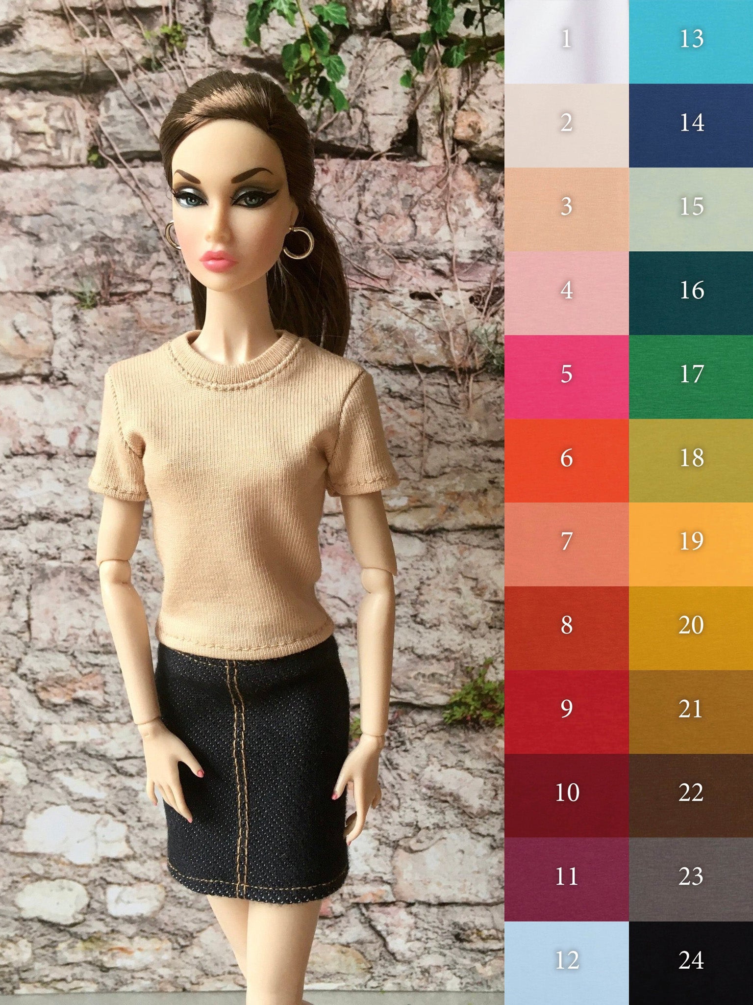 Vital Short Sleeve T-shirt for Poppy Parker Doll, many colors - Bouutique.com