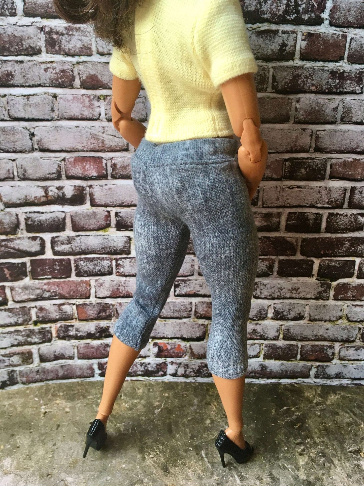 Slate 3/4 Jeggings for Curvy Doll 1/6-scale - Bouutique.com