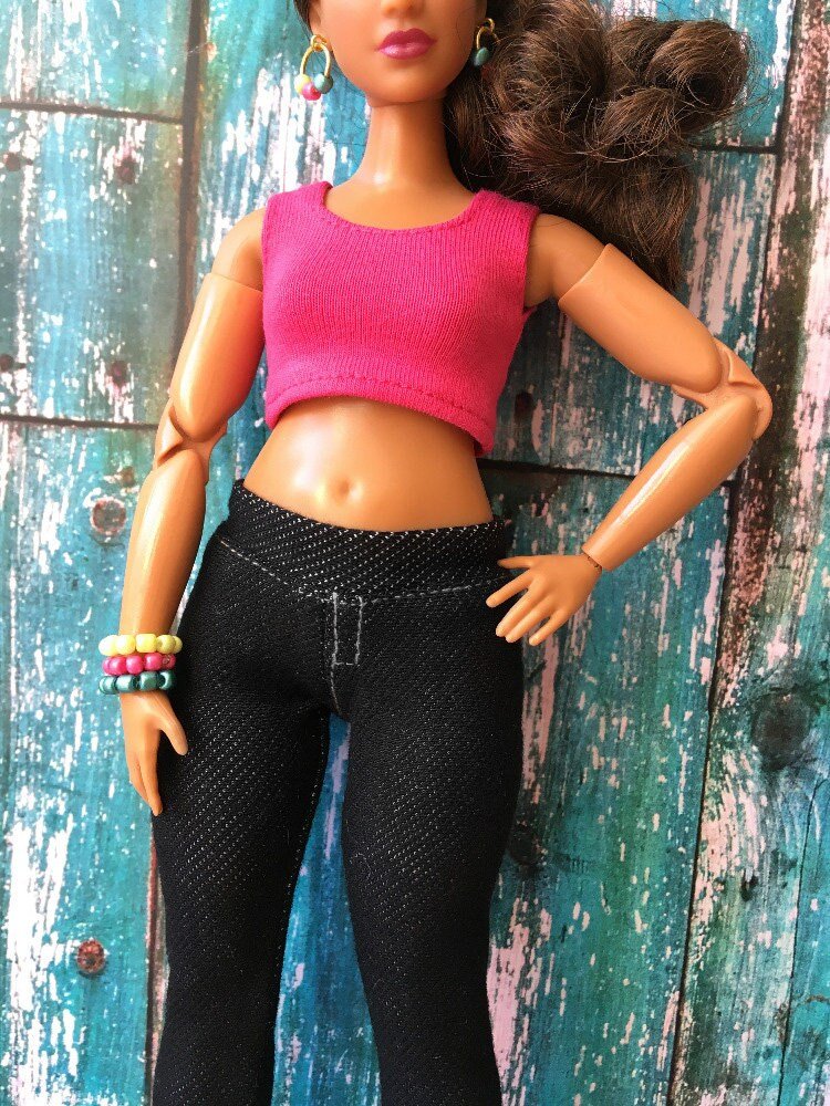 Midnight Black Jeggings for Curvy Doll 1/6-scale - Bouutique.com