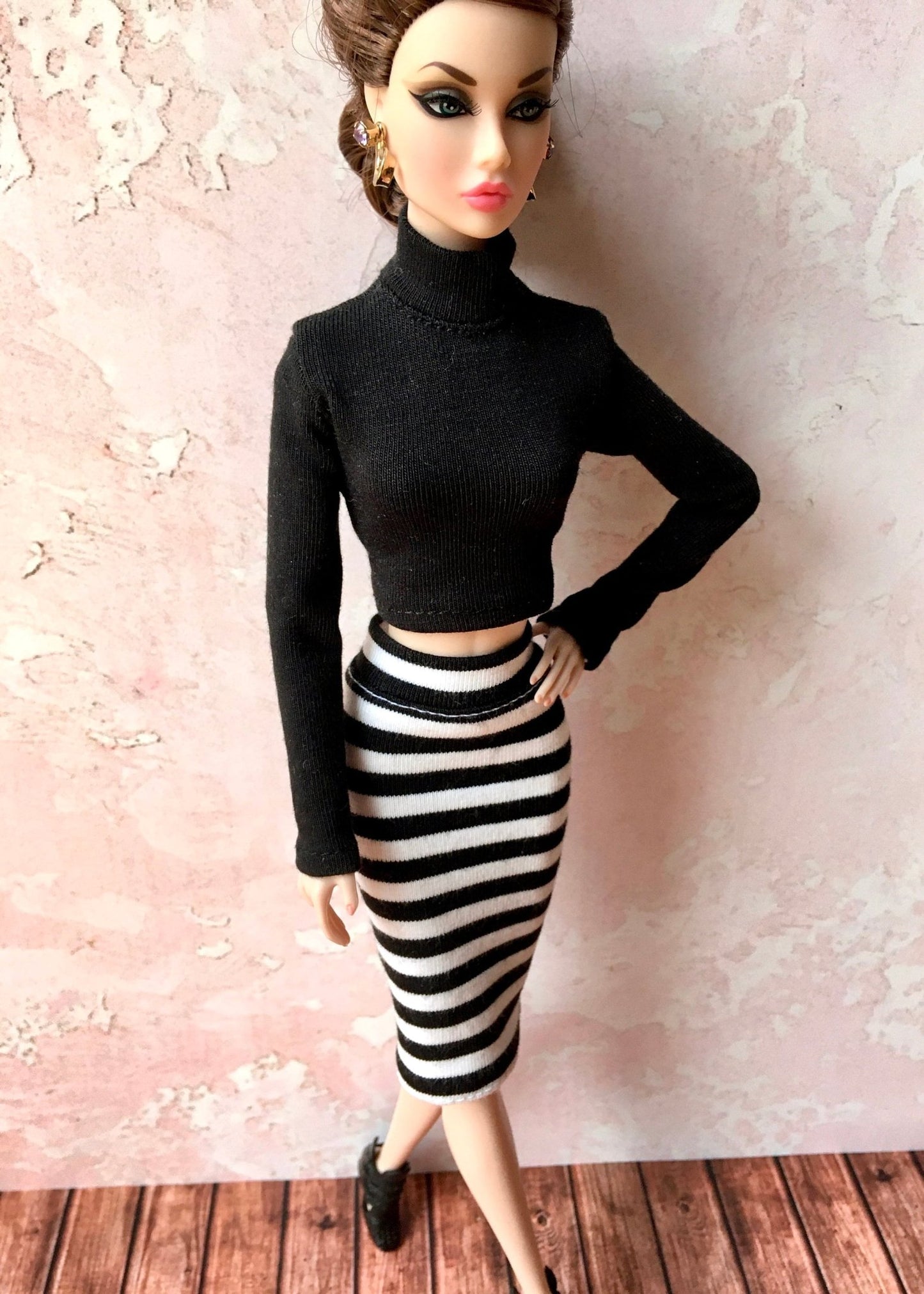 Contrast Striped Tube Midi Skirt for Poppy Parker Doll - Bouutique.com