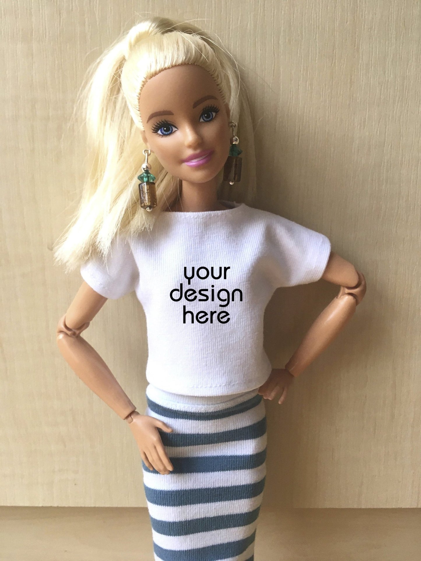 Coast Custom Print Boat Neck T-shirt for Doll 1/6-scale, 11.5 Inch - Bouutique.com