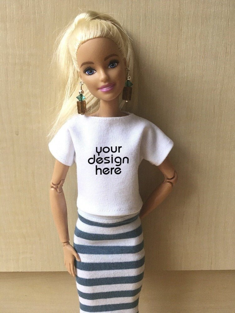 Coast Custom Print Boat Neck T-shirt for Doll 1/6-scale, 11.5 Inch - Bouutique.com