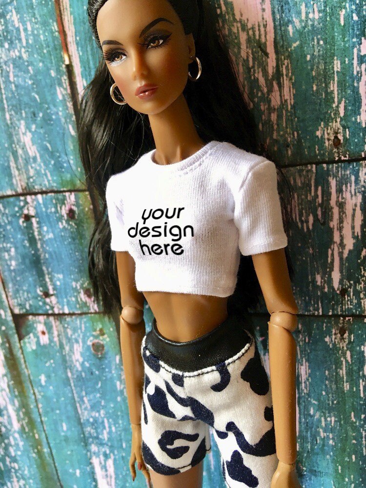 Staple Custom Print Crop T-shirt for NuFace Integrity Toys Doll 12.5" - Bouutique.com