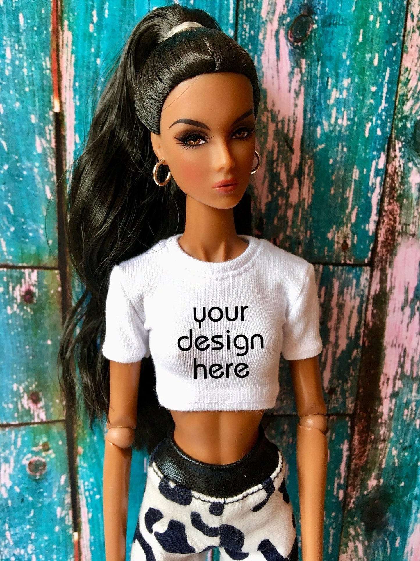 Staple Custom Print Crop T-shirt for NuFace Integrity Toys Doll 12.5" - Bouutique.com