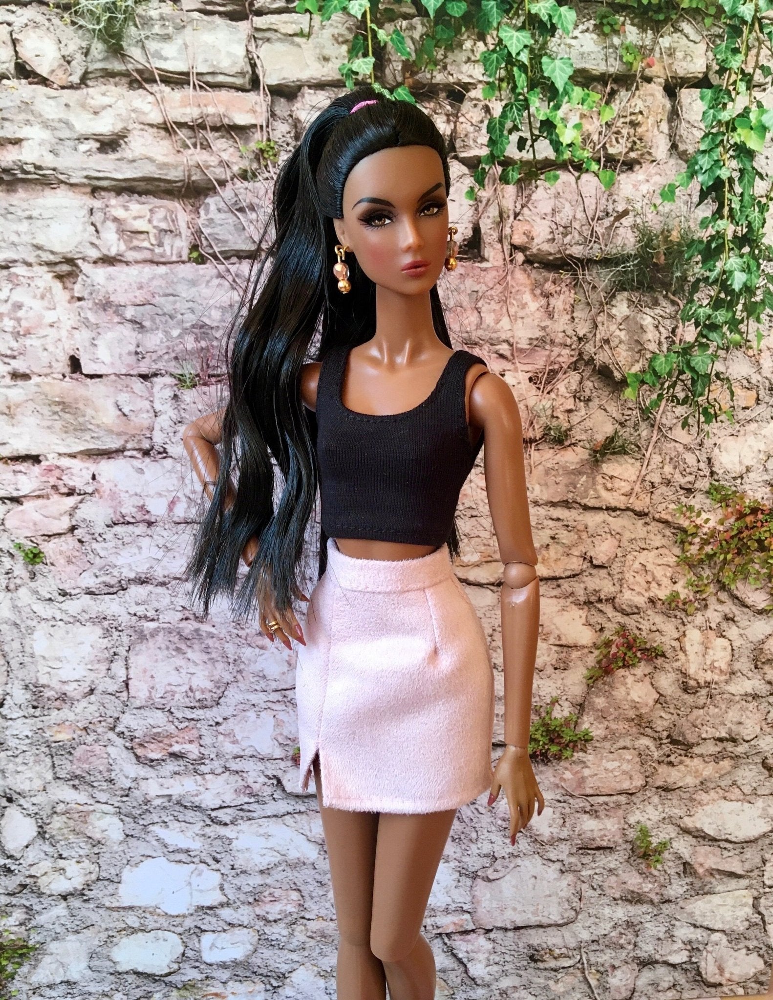 Shore Faux Suede Skirt for NuFace Integrity Toys Doll 12.5", many colors - Bouutique.com