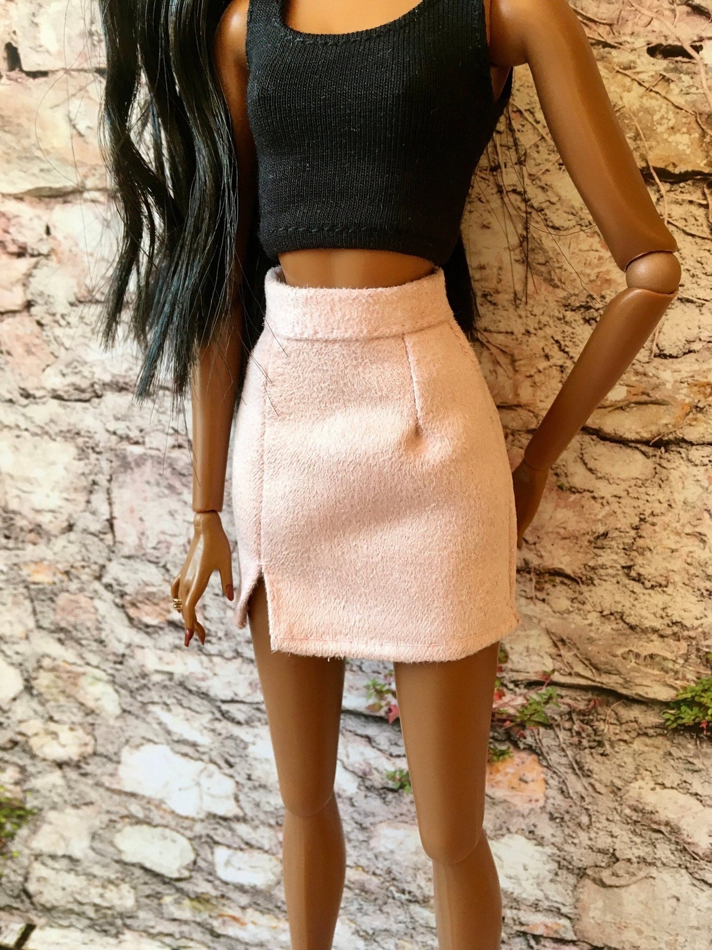 Shore Faux Suede Skirt for NuFace Integrity Toys Doll 12.5", many colors - Bouutique.com