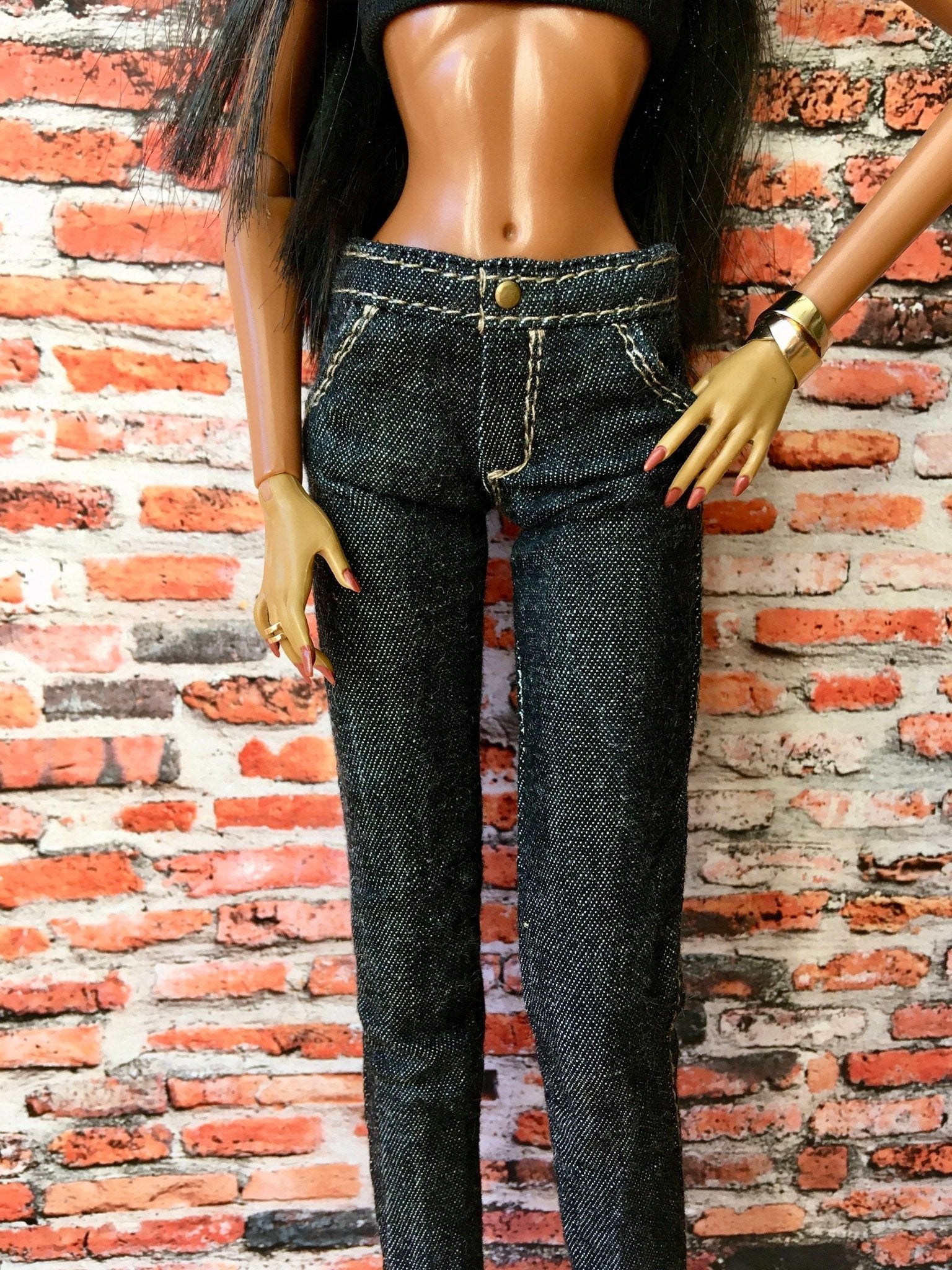 Single Gray Slim Ankle Jeans for NuFace Integrity Toys Doll 12.5" - Bouutique.com