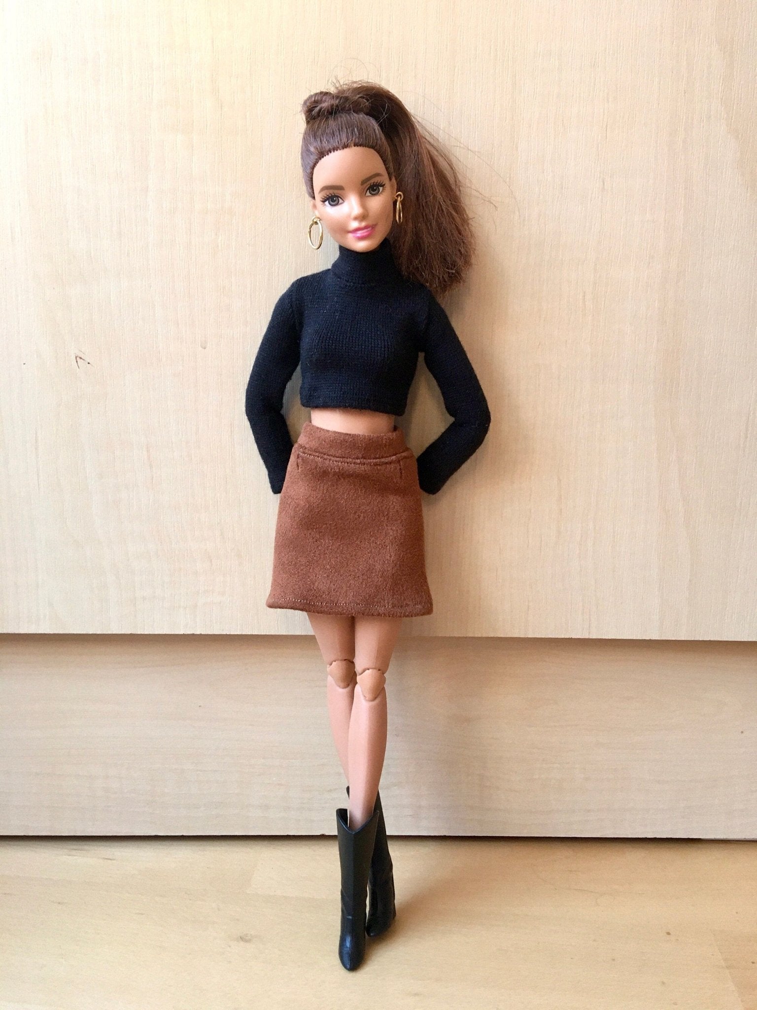 Hazel Faux Suede A-line Skirt for Doll 1/6-scale, 11.5 Inch, 4 colors - Bouutique.com