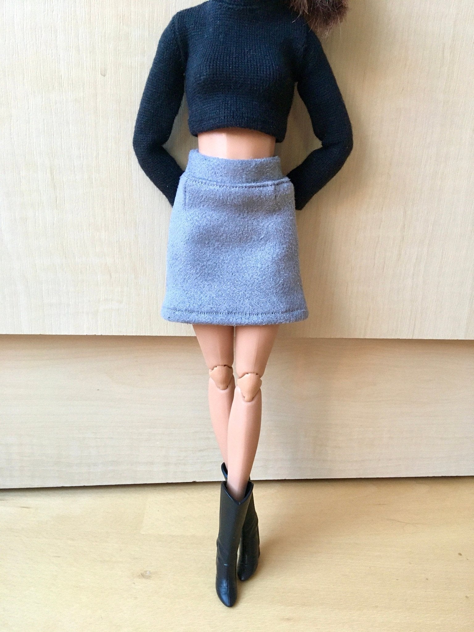 Hazel Faux Suede A-line Skirt for Doll 1/6-scale, 11.5 Inch, 4 colors - Bouutique.com