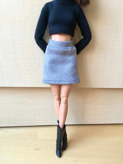 Hazel Faux Suede A-line Skirt for Doll 1/6-scale, 11.5 Inch, 4 colors - Bouutique.com