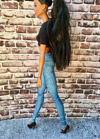 Indigo Jeans Blue Jeggings for Fashion Doll 12.5 Inch - Bouutique.com