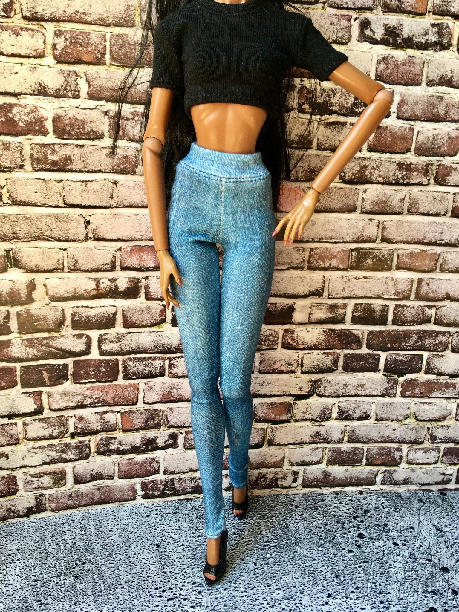 Indigo Jeans Blue Jeggings for Fashion Doll 12.5 Inch - Bouutique.com